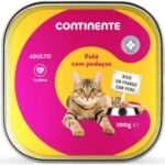 Comida Húmida para Gato Adulto Taurina Frango Perú Paté Pedaços Continente emb. 100 gr