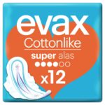 Pensos Higiénicos Cottonlike Super com Abas Evax emb. 12 un