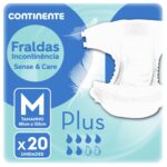 Fraldas Incontinência Sense & Care Plus M Continente emb. 20 un