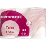 Papel Higiénico 3 Folhas Ultra Suave Talco Continente emb. 12 rolos