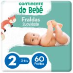 Fraldas Suavidade 3-6kg T2 Continente do Bebé emb. 60 un